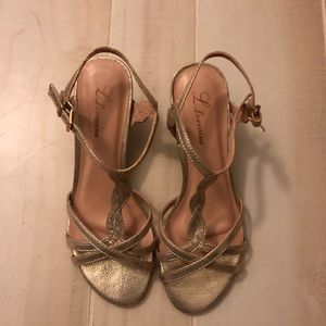 Gold Wedge Dress Shoe